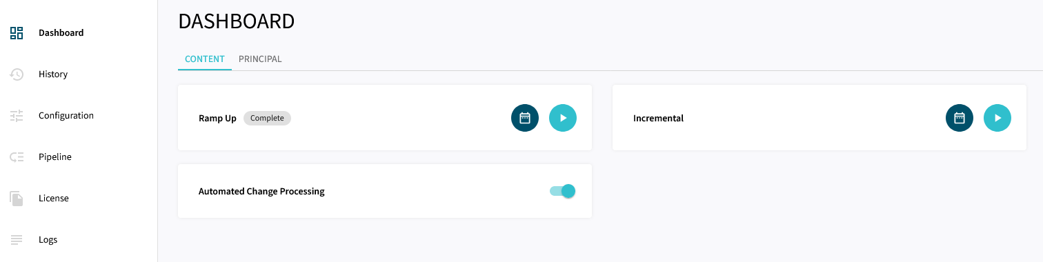 dashboard content with change processing