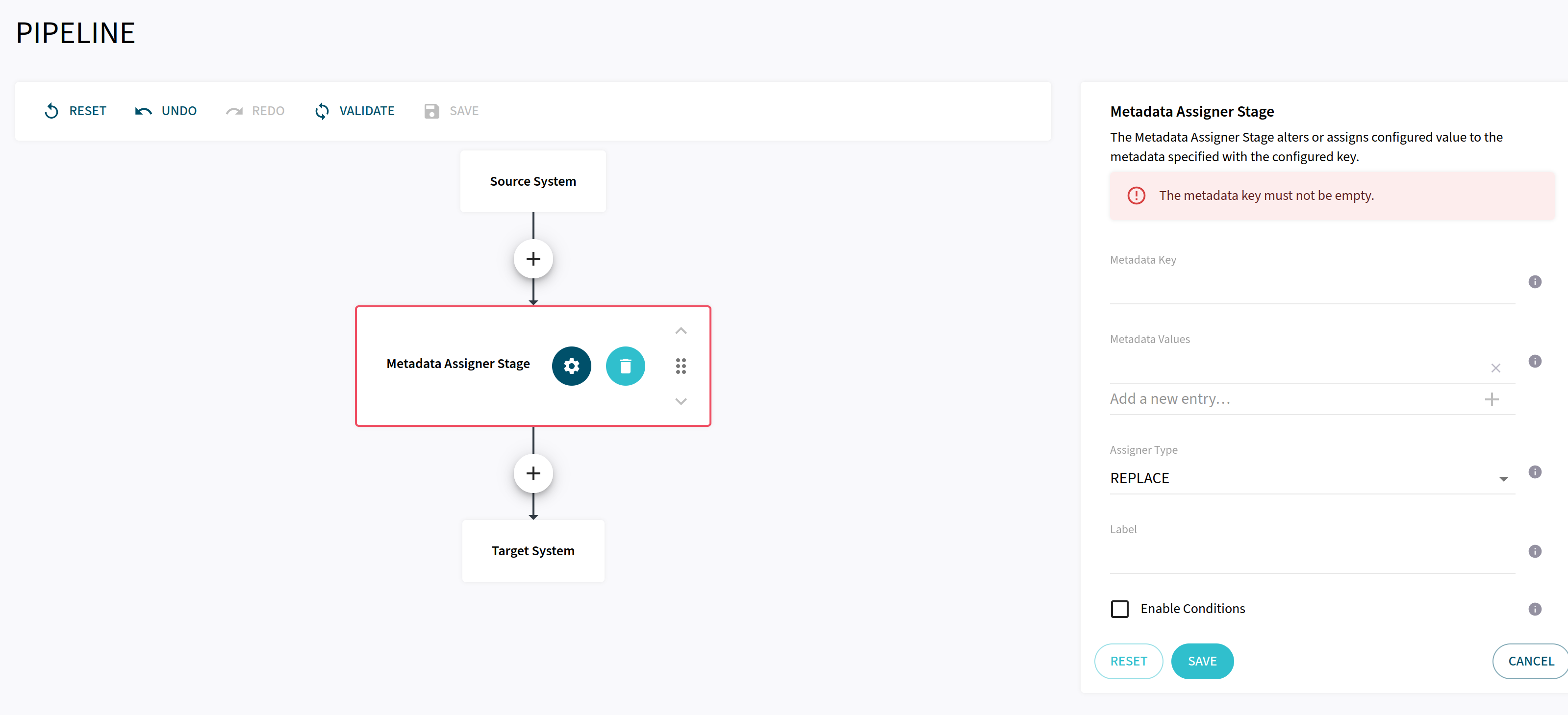 pipeline validate wrong