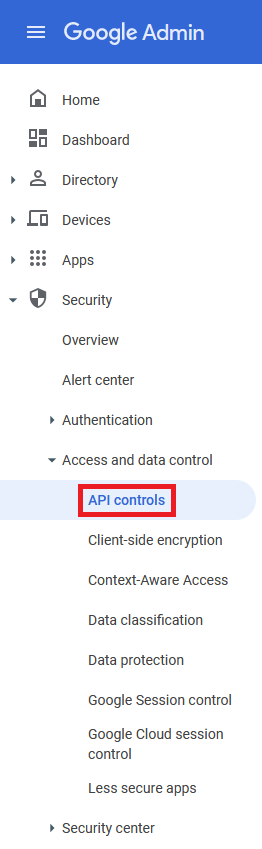 domain wide delegation menu