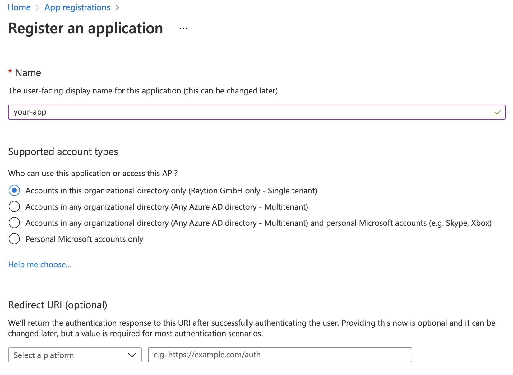 Your App Registration