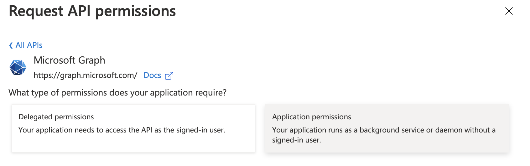 Graph API Application Permission